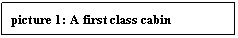 Text Box: picture 8: A first class cabin